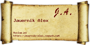 Jauernik Alex névjegykártya